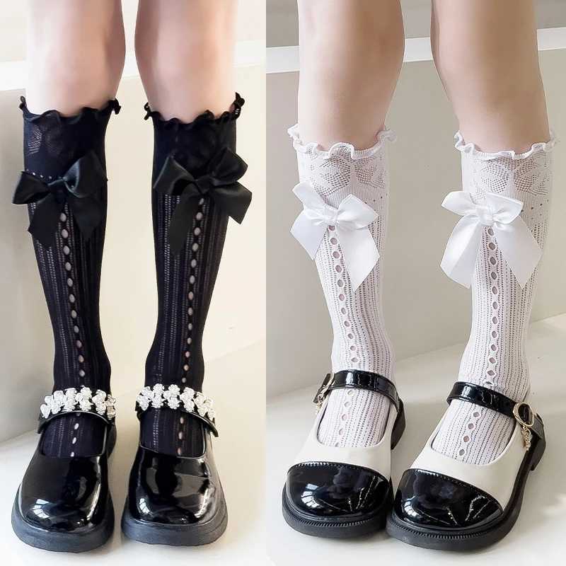 Baby Spring Summer Thin Lolita Sock Bowknot Stockings Girl Long Socks School Uniform Princess Calf Socks Kids Knee High Stocking CL240825
