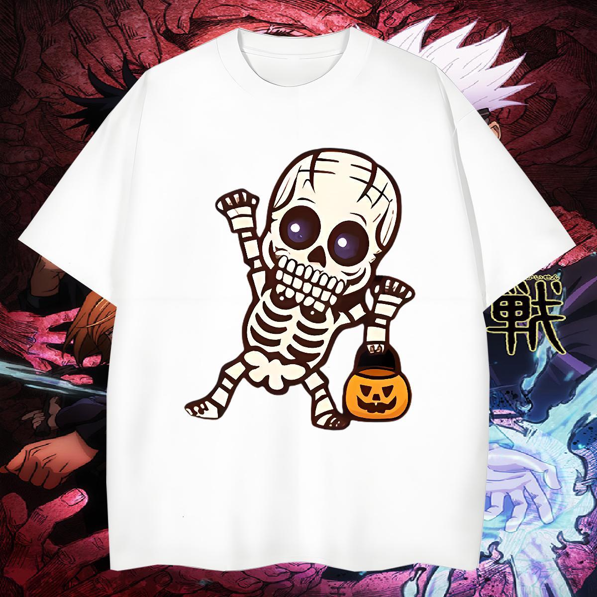 Popular T-Shirts for Men 100% Cotton 230g halloween Street Wear Oversized Breathable Short Sleeve Tshirts 2024 New Tops Tees