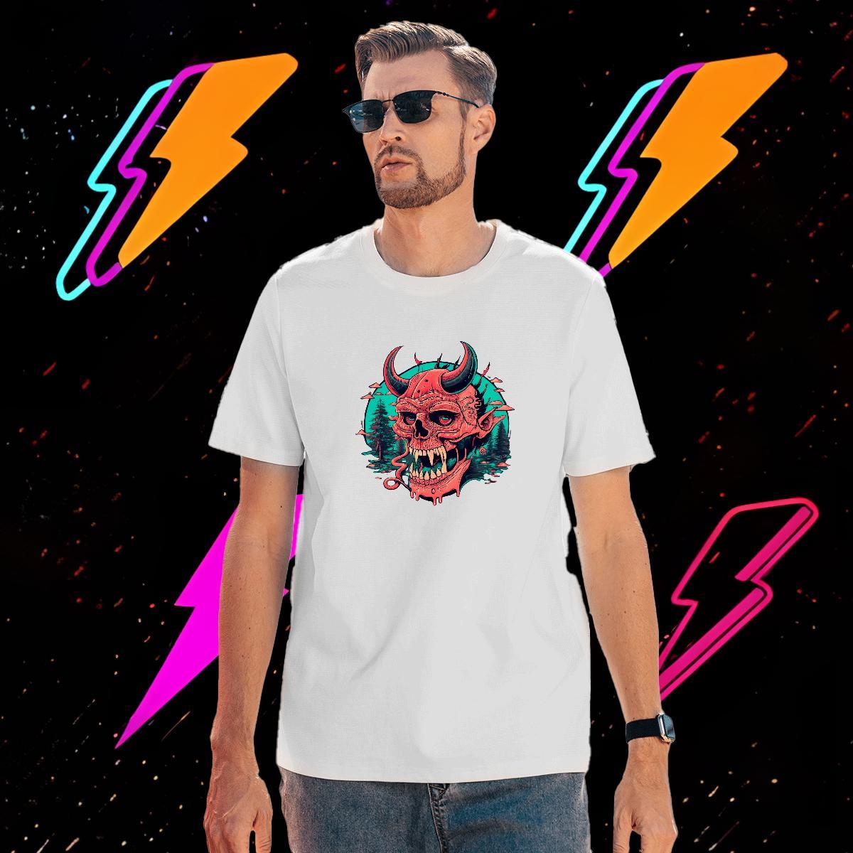 Soft T shirt 230g Pure Cotton skull Hip Hop Street Oversized 4XL O Neck Short Sleeves Couples T Shirts Brand Tops