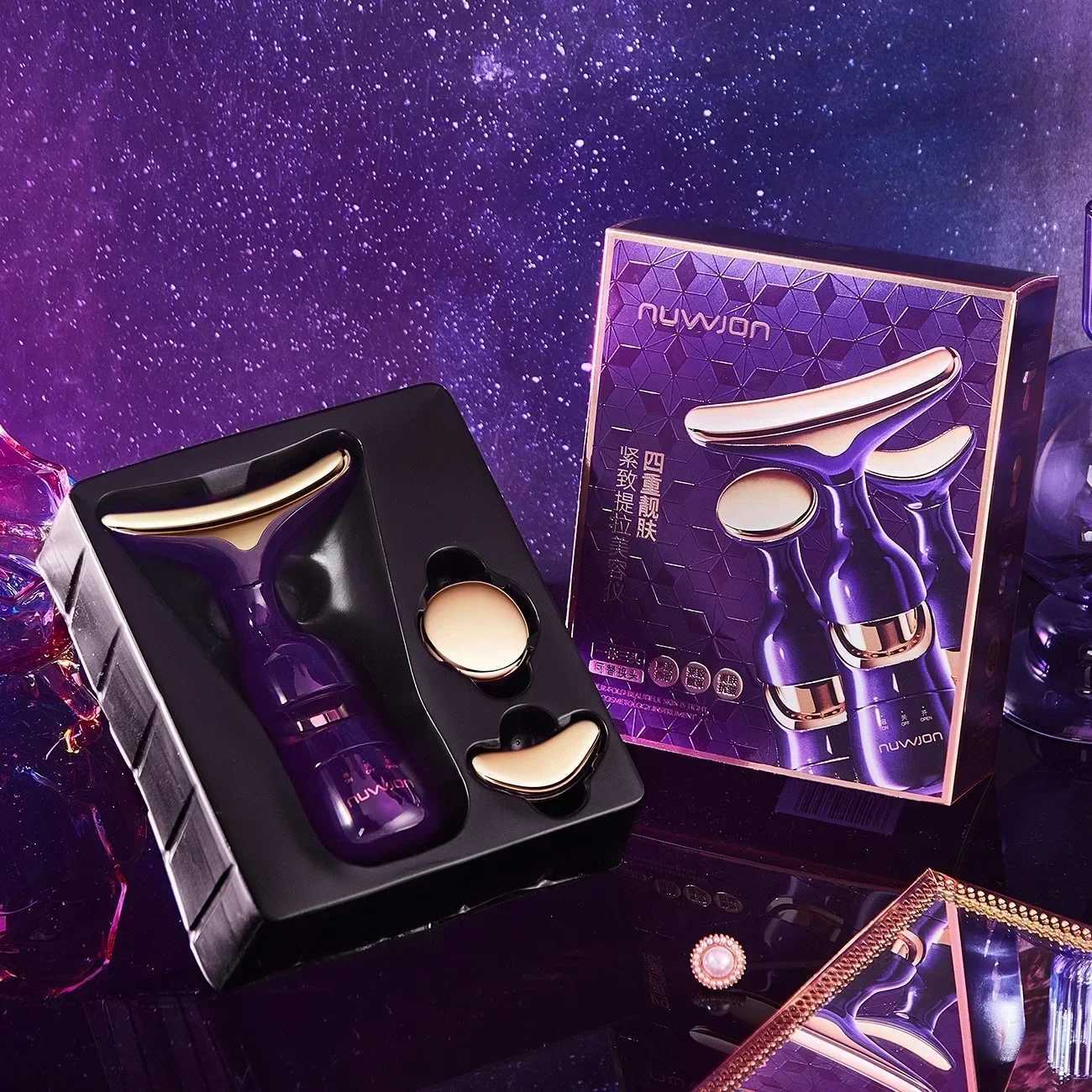 Face Slimmer EMS Beauty Instrument Skin 3 In 1 Facial Lifting Device Neck Eye Massage Tightening Wrinkle Anti Aging Massager New CL240824