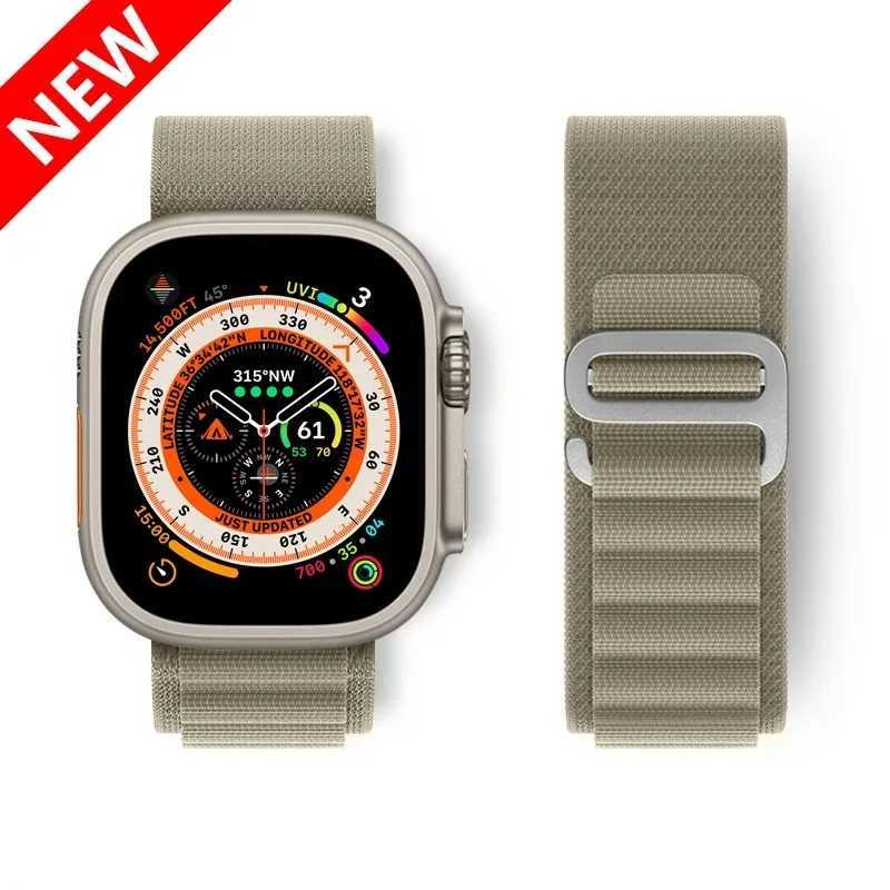 Watch Strap For iwatch Ultra 2 band 49mm 45mm 44mm 40mm 41mm 38 Nylon Alpine strap bracelet iwatch series 6 7 8 9 se 44 mm Z240824