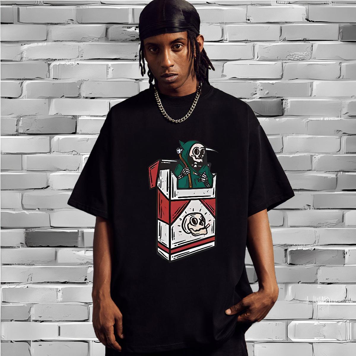 Unisex Mens T Shirts 230g 100% Cotton skull Sport Oversized 3XL 4XL Breathable Short Sleeve Men Tees Free Shipping Wear