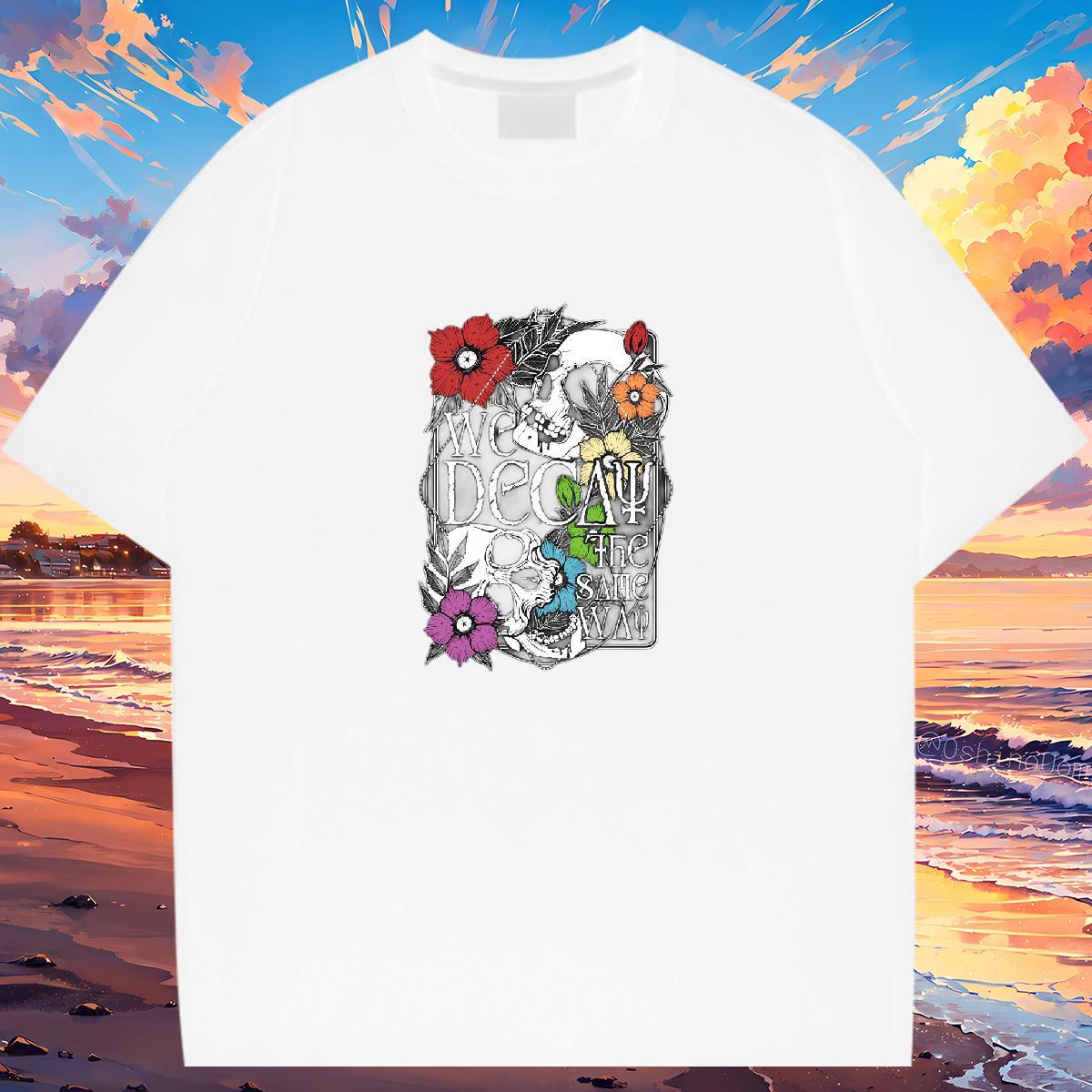 Unisex T Shirt For Man 230g Cotton skull Sport Custom Big Size Short Sleeve Soft Men Tshirts Designer Tops Tees