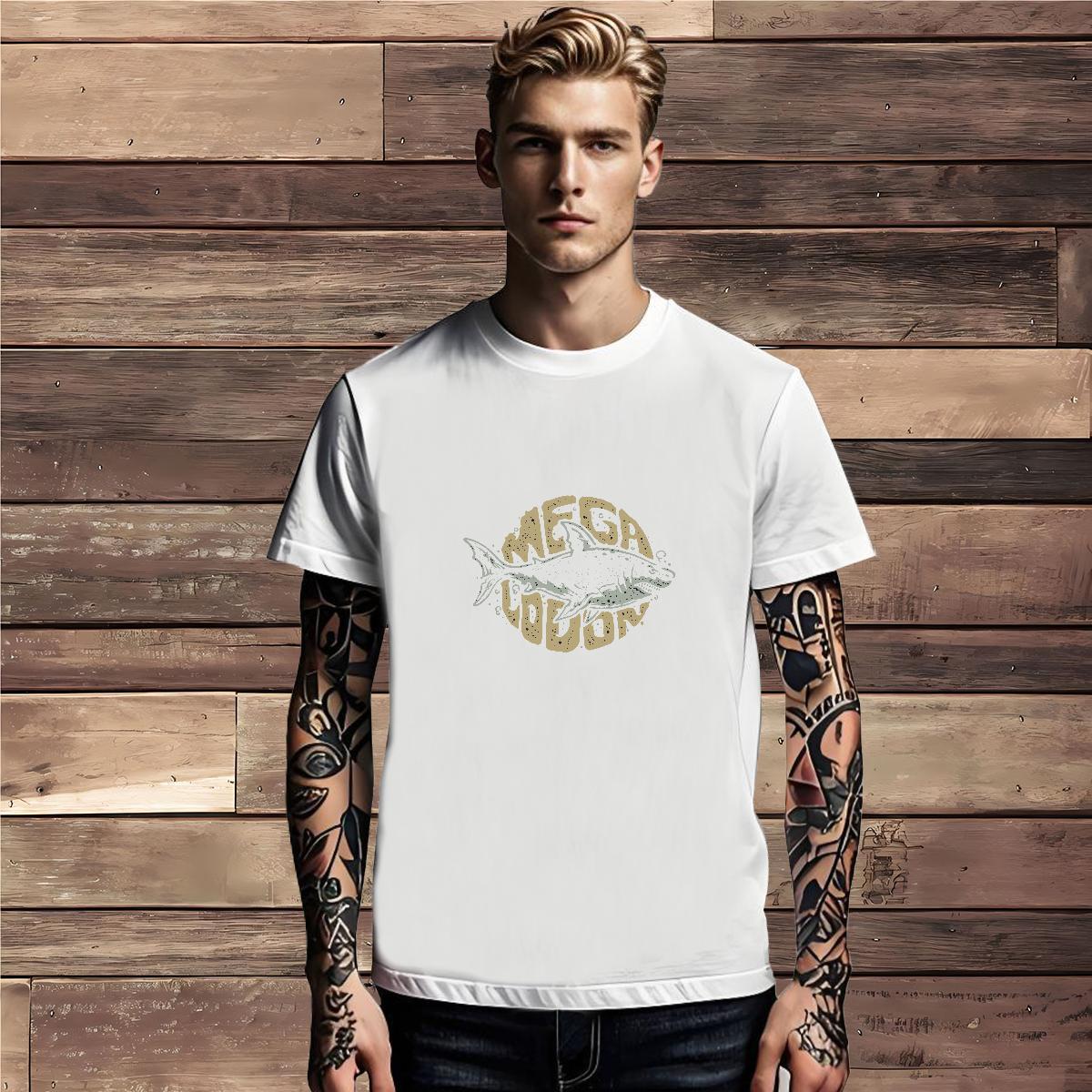 2024 New Men Tees fish Hip Hop Street 230g 100% Cotton Tops Tees O Neck Short Sleeves Cool T Shirt For Man Custom Anime