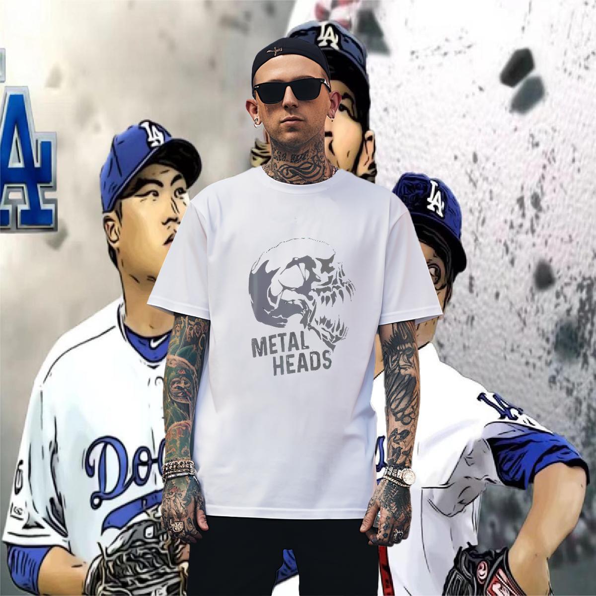 Cool Man T Shirts 230g Pure Cotton skull Beach Custom Cartoon Breathable Crew Neck Men Tees Classic Tops Shirt