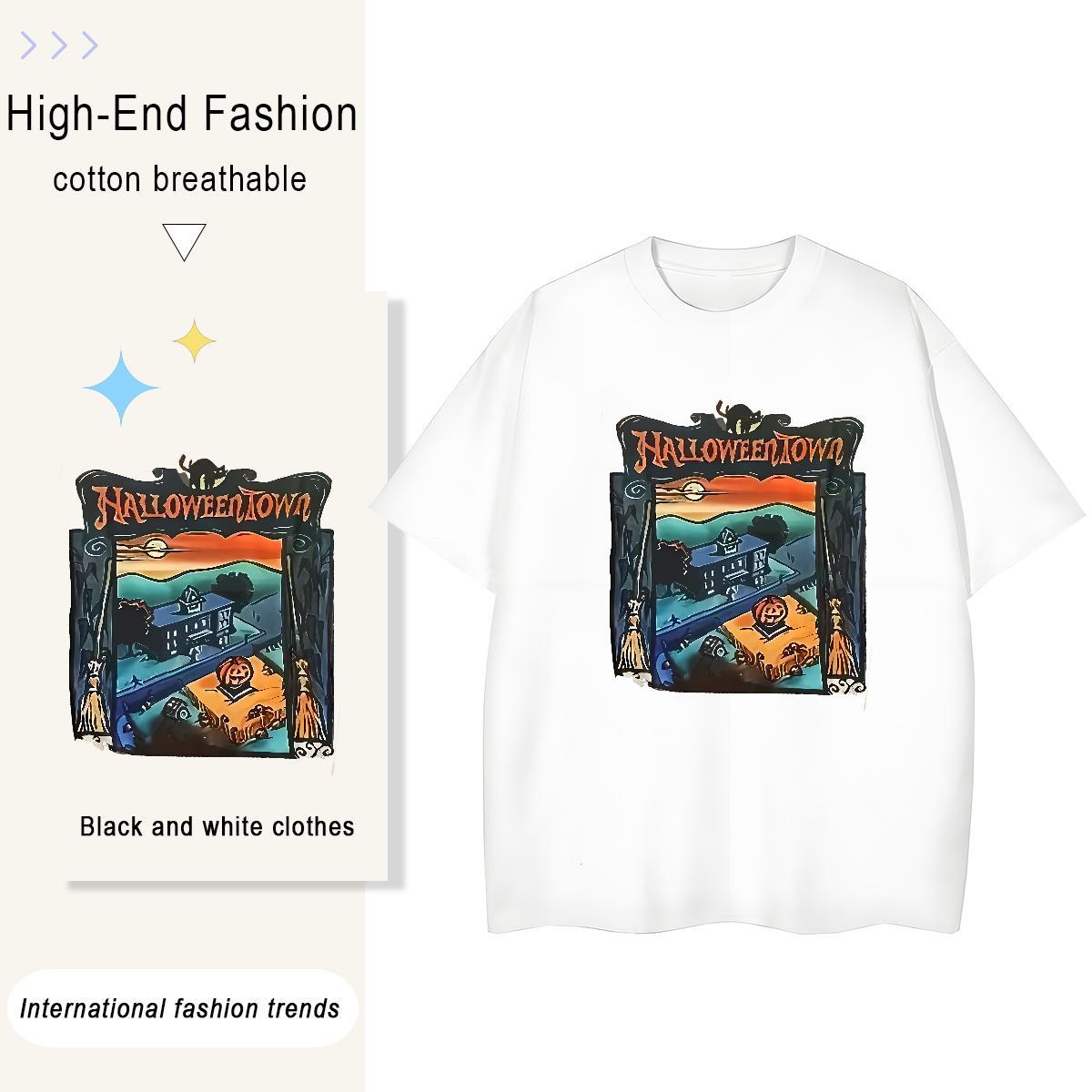 2024 Designer Men Tees halloween Home Outdoor 230g Cotton Tops Breathable Short Sleeve TOP Quality T Shirts Men Customized Print