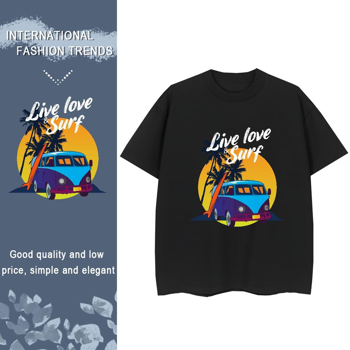 Brand Woman Tshirt 230g Pure Cotton wave Daily Wear Womens T Shirts O-Neck Short Sleeve Custom Printing Clothings