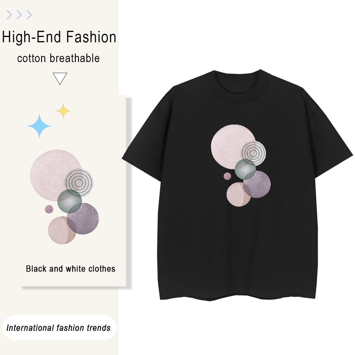 Lady Tshirt for Man Woman 100% Cotton 230g painting Outdoor Woman T Shirts Short Sleeve O-Neck Customized Print Wear