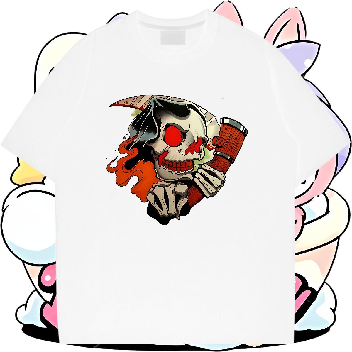 Cool Design T Shirt For Man 100% Cotton 230g skull Sports Casual Custom Big Size O Neck Short Sleeves Couples T Shirts Casual New Clothings