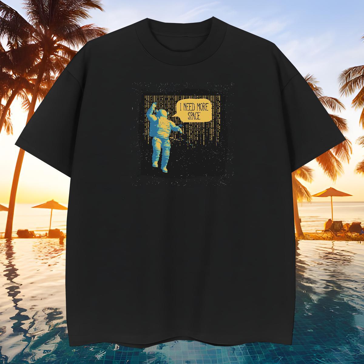 Soft T shirt 230g Pure Cotton spaceman Street wear Hip Hop Plus Size Custom Breathable Short Sleeve Tshirts Fashion New Tees Shirts