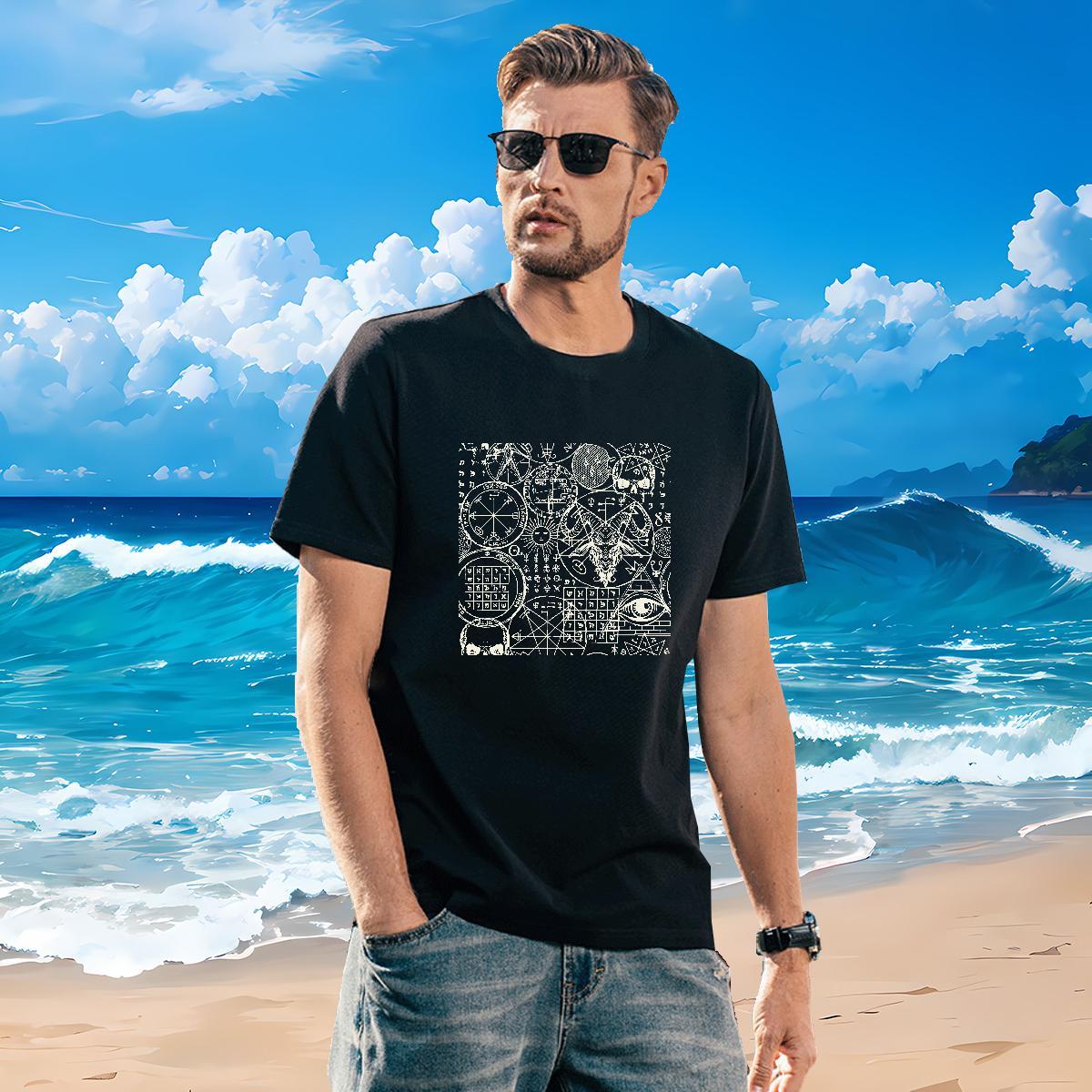 Classic T-Shirts 230g 100% Cotton skull Casual Daily Wear Custom Print Oversized Breathable Crew Neck Couples T Shirts DIY Customized Polos
