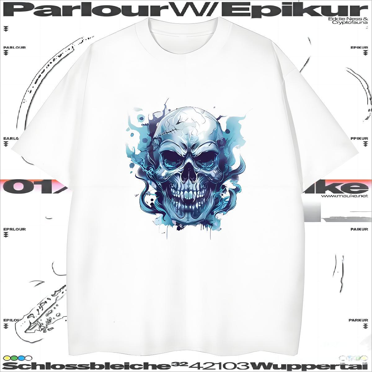 Free Shipping Men T Shirts 100% Cotton 230g skull Casual Beach Customized Print Pure Cotton Men Clothes T-Shirt DIY Tops Shirt