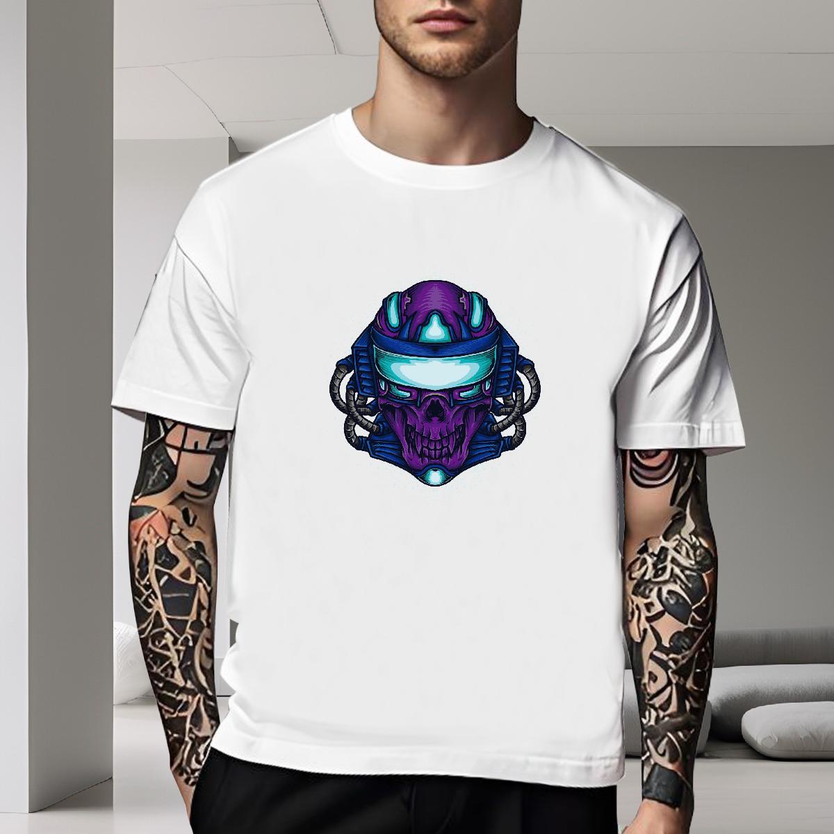 Designer Man T Shirts 100% Cotton 230g skull Hip Hop Street Custom Big Size Breathable Short Sleeve Mens Tshirts Brand Tees Shirts