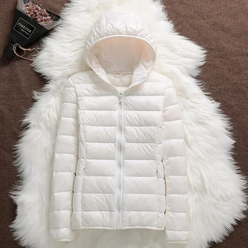 15 Colors Women Puffer Jackets Plus Size 5XL 6XL 7XL Spring Autumn Hooded Female Ultra Lightweight Packable Down Coats 240823
