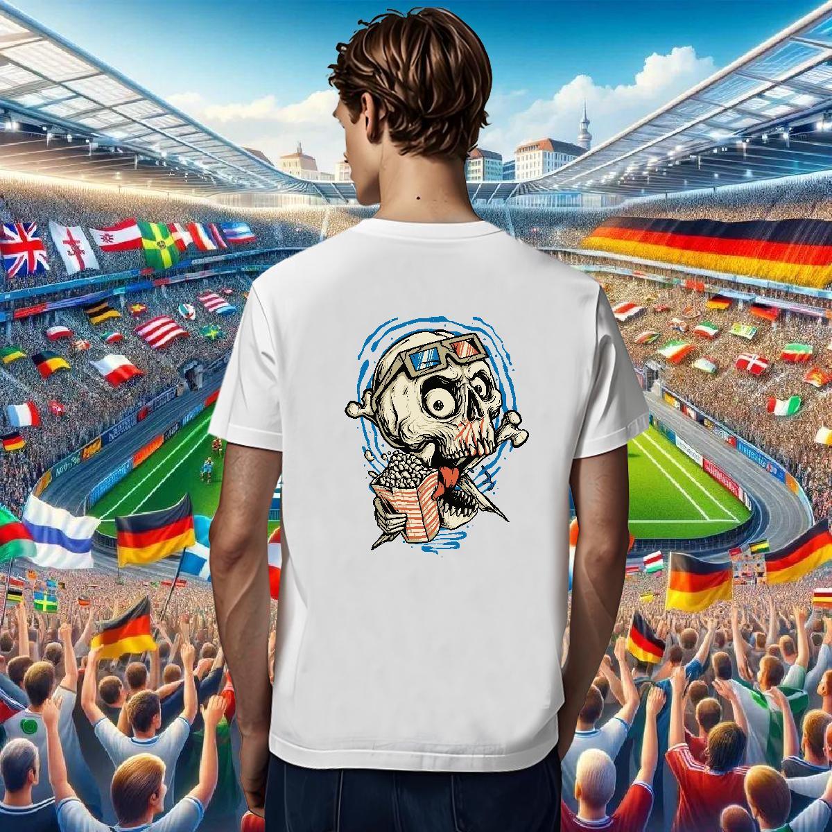 Brand T-Shirts for Men 100% Cotton 230g skull High Street Hip Hop Custom Cartoon Breathable Crew Neck Couples T Shirts Fashion Design Clothes