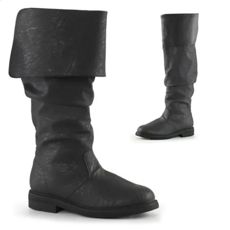 Independent Station Medieval Viking European and American Nordic Retro Pirate Mens and Womens Leather Boots 240823