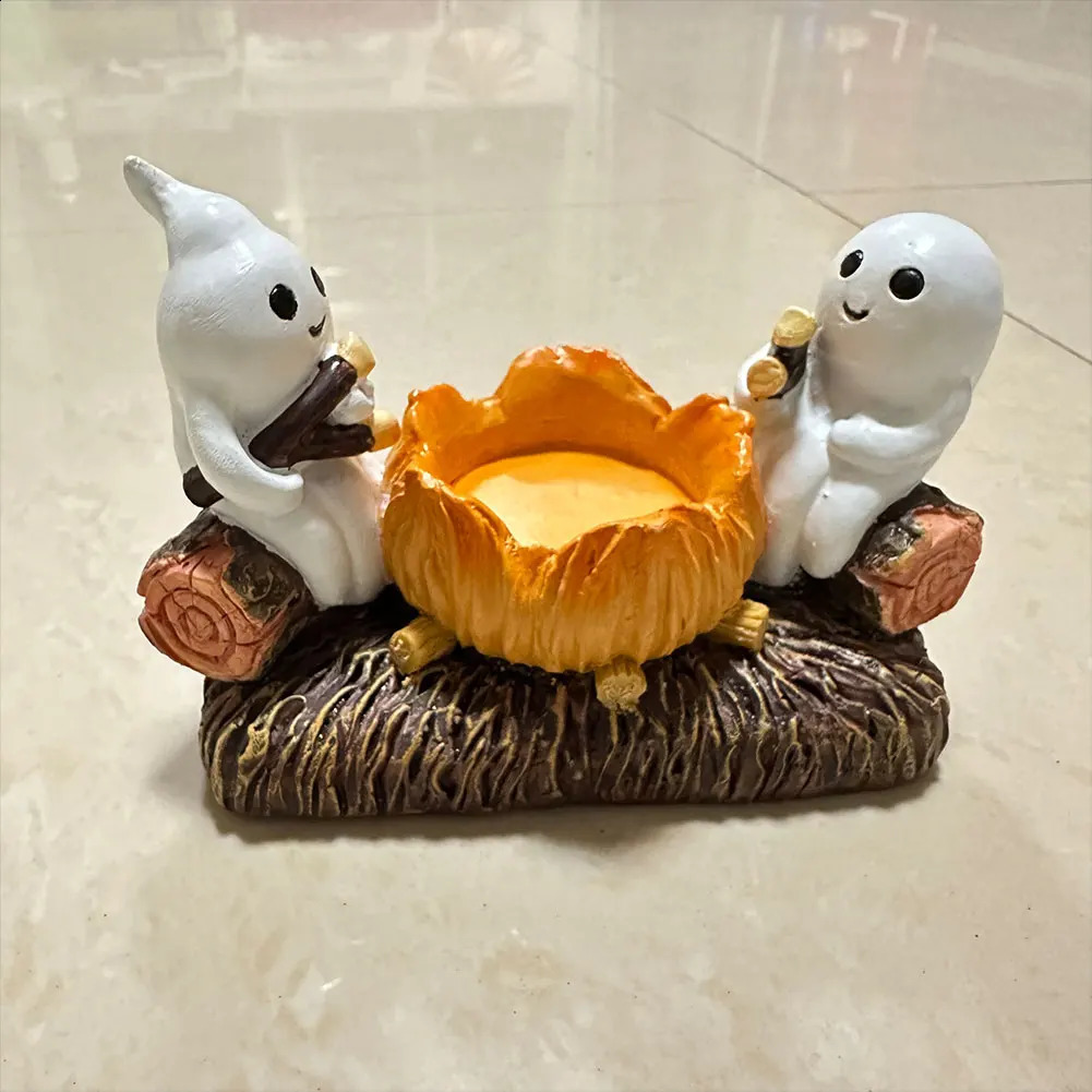 Ghost Campfire Flickering Candle Holder Spooky Halloween Candle Holder Tealight Holder for Halloween Home Decoration Gifts 240824