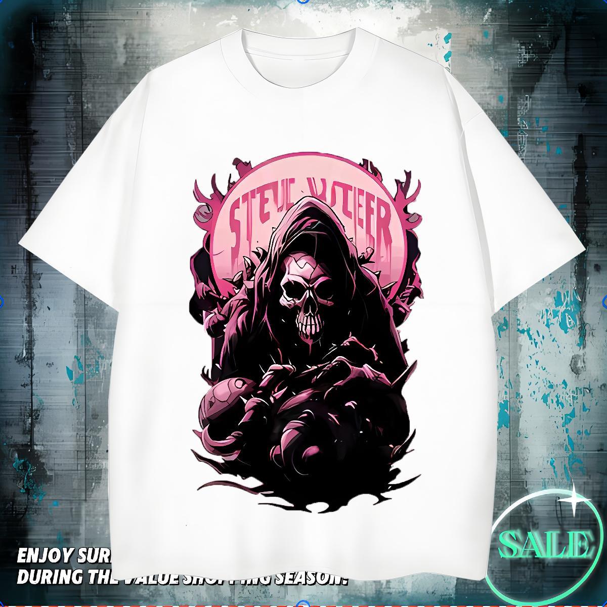 Free Shipping T Shirts Men 230g Cotton skull Hip Hop Oversized 4XL Breathable Short Sleeve Tshirts 2024 Designer Tees