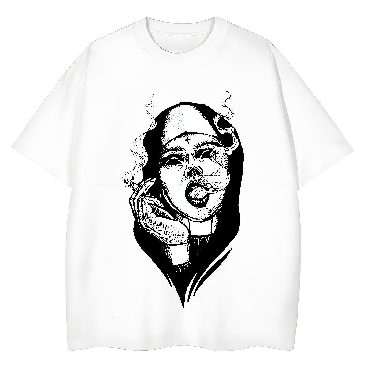 High quality Woman Tshirt 230g Pure Cotton nun Hip Hop Street T Shirts Women Crew Neck Customized Print Tops