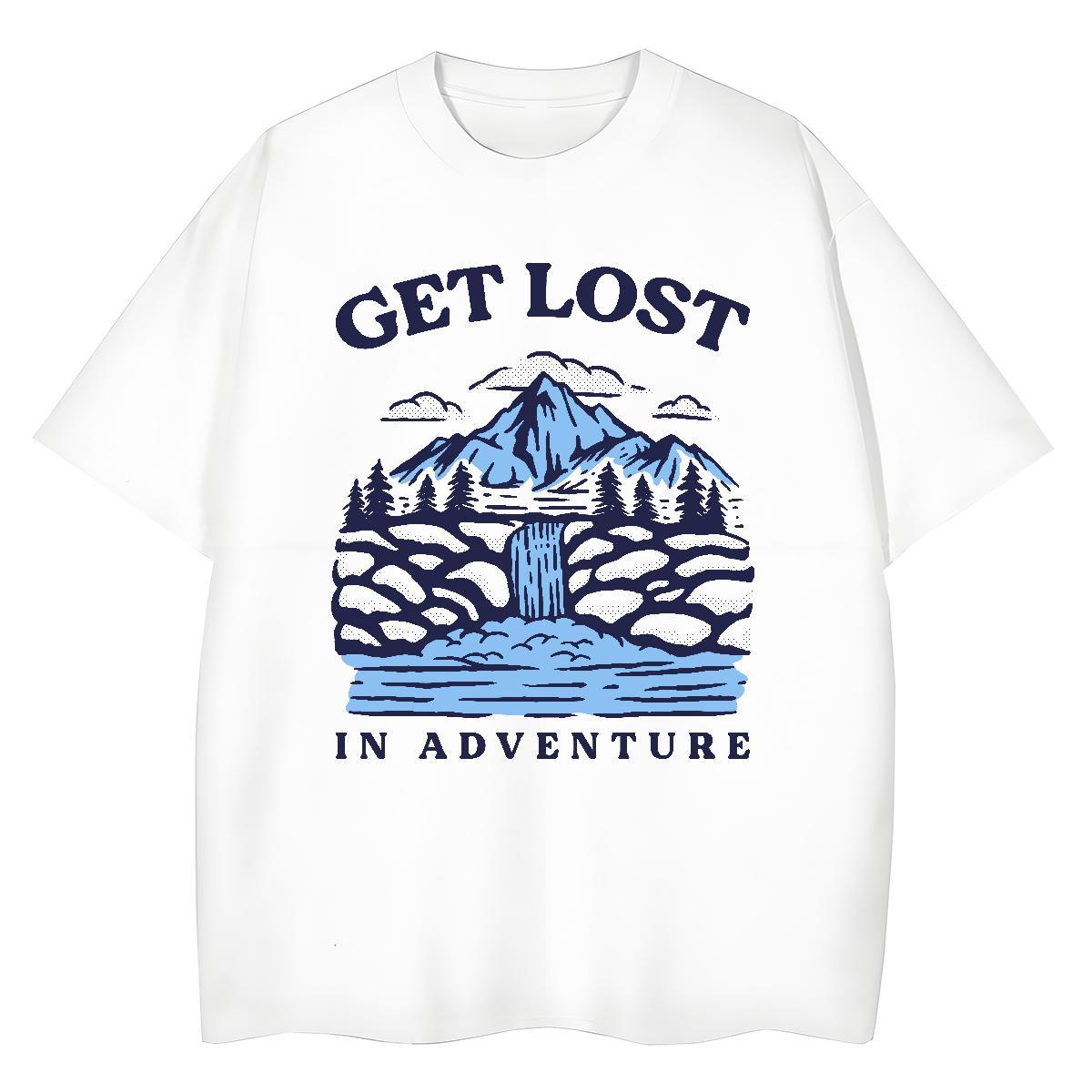 Loose fit Tshirt for Man Woman 230g Cotton mountains Casual Woman T Shirts Breathable Custom Print Oversized Clothings