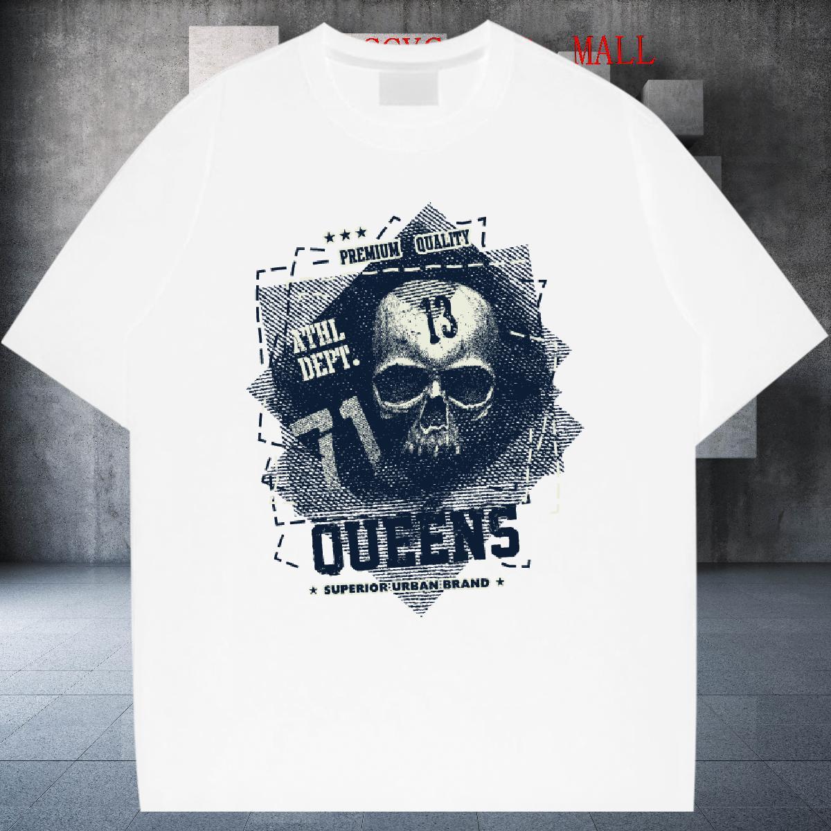 Popular T-Shirts 230g Cotton skull Spring Summer Plus Size Custom O-Neck Short Sleeve Men Tops Tees 2024 Designer Tees Shirts
