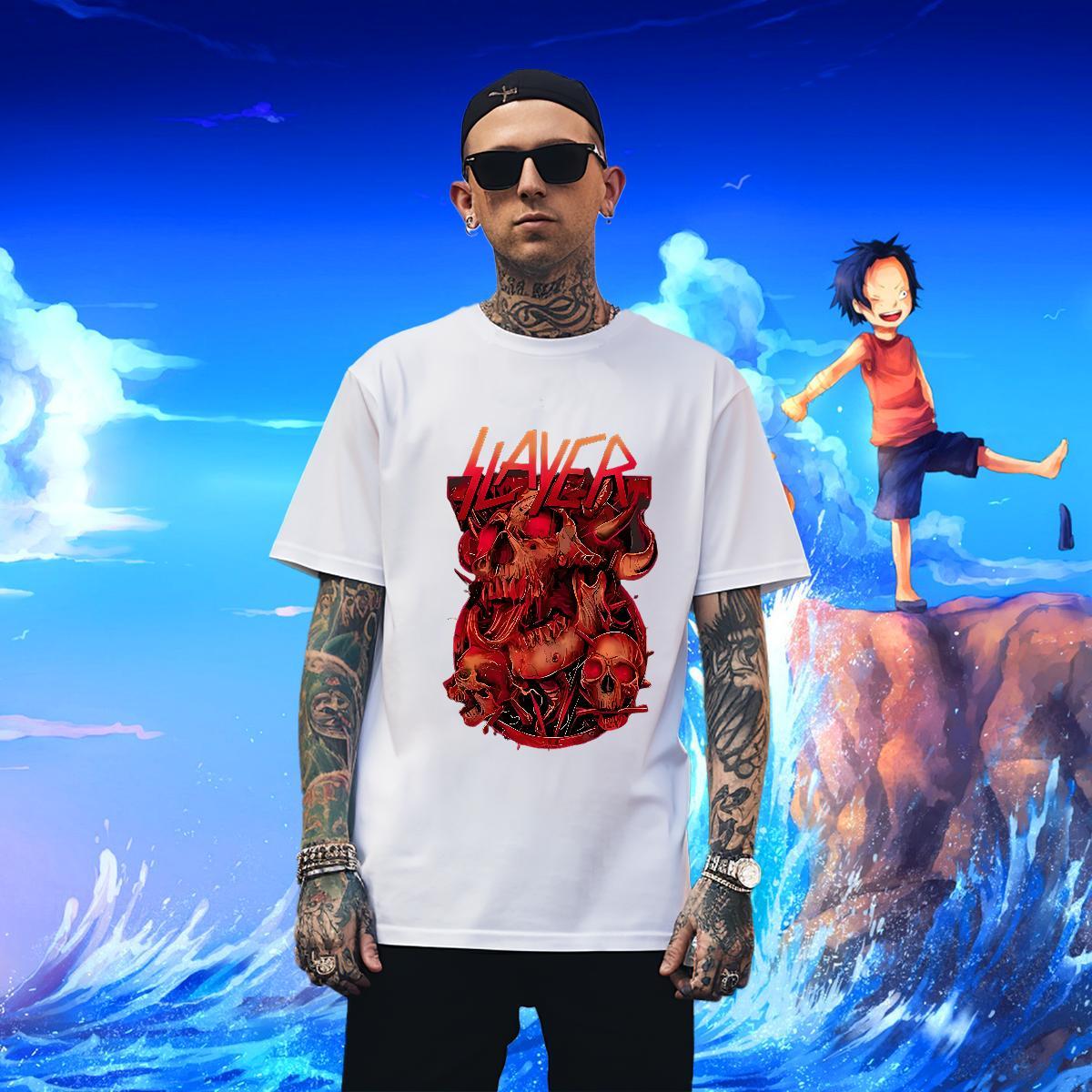 Popular T shirt 230g Cotton skull Hip Hop Street Oversized 4XL Breathable Crew Neck Men Tees DIY Tops