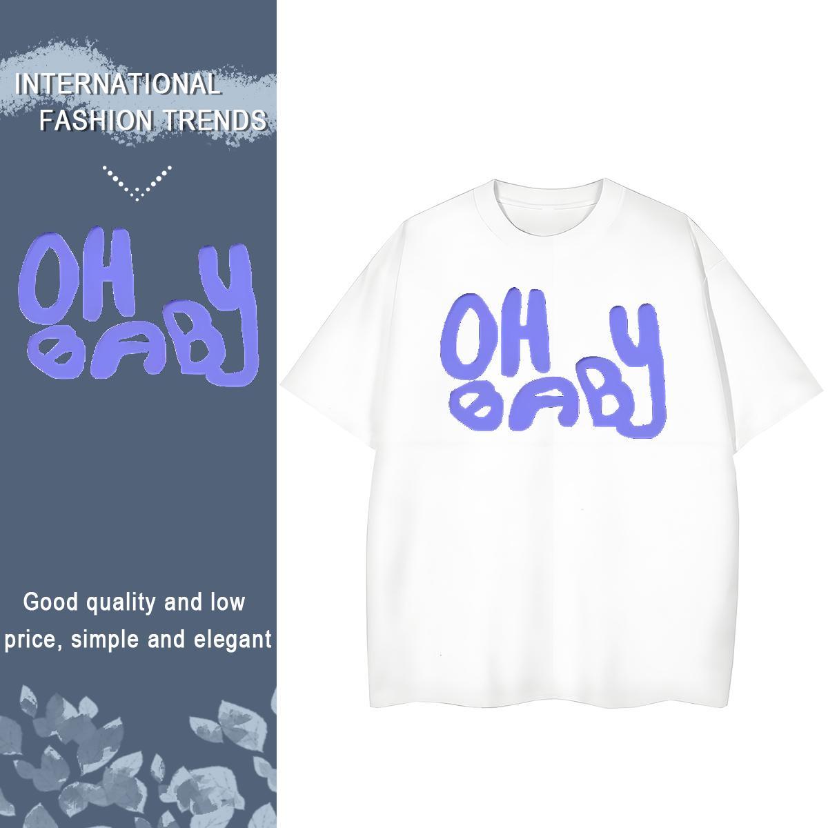 TOP Quality T Shirts Men 230g Pure Cotton letter Home Outdoor Black Oversized Crew Neck Men Clothes T-Shirt 2024 Tops Shirt