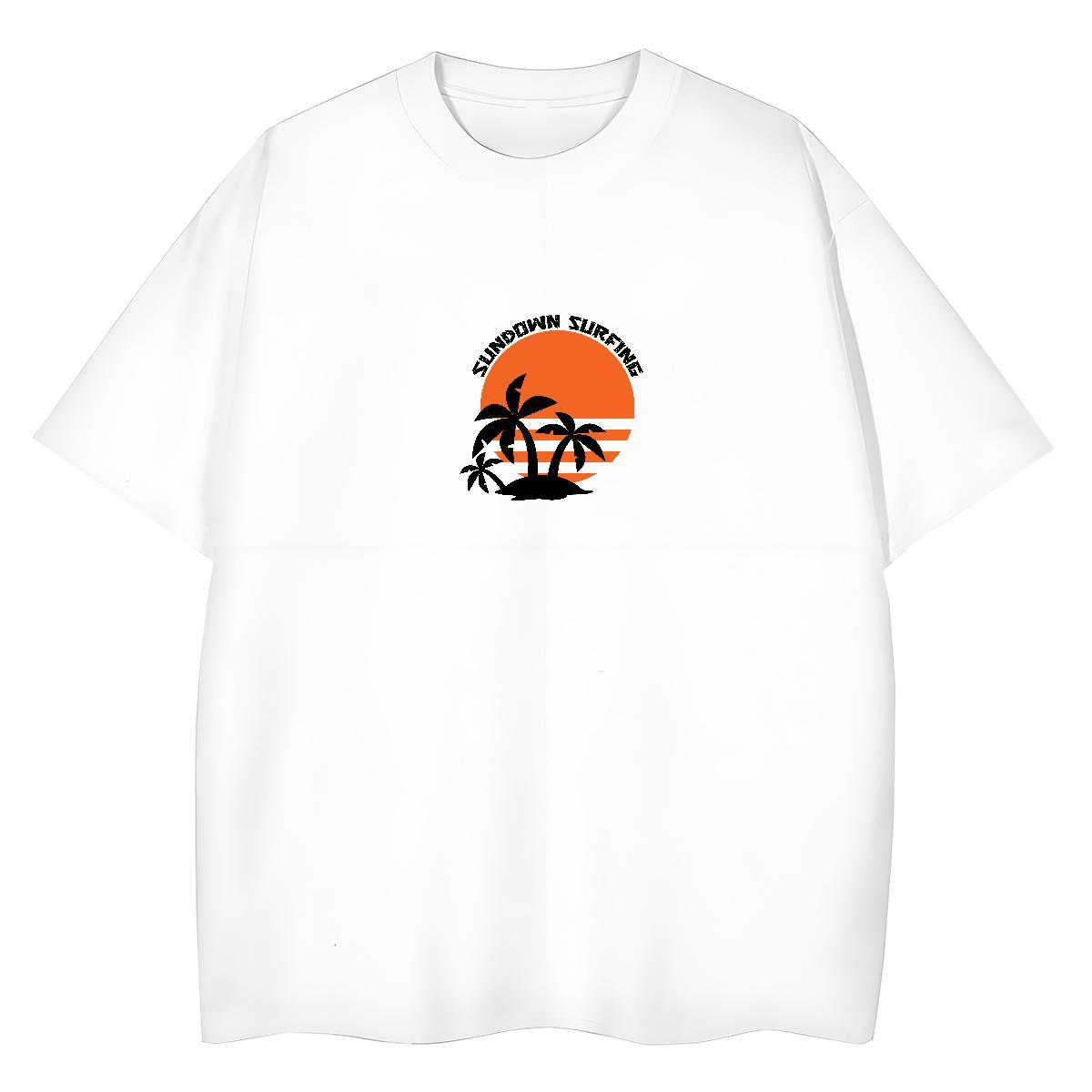 2024 DIY Men Tees sun Hip Hop Street 100% Cotton 230g Tops Tees Pure Cotton Popular T-Shirts White Plus Size