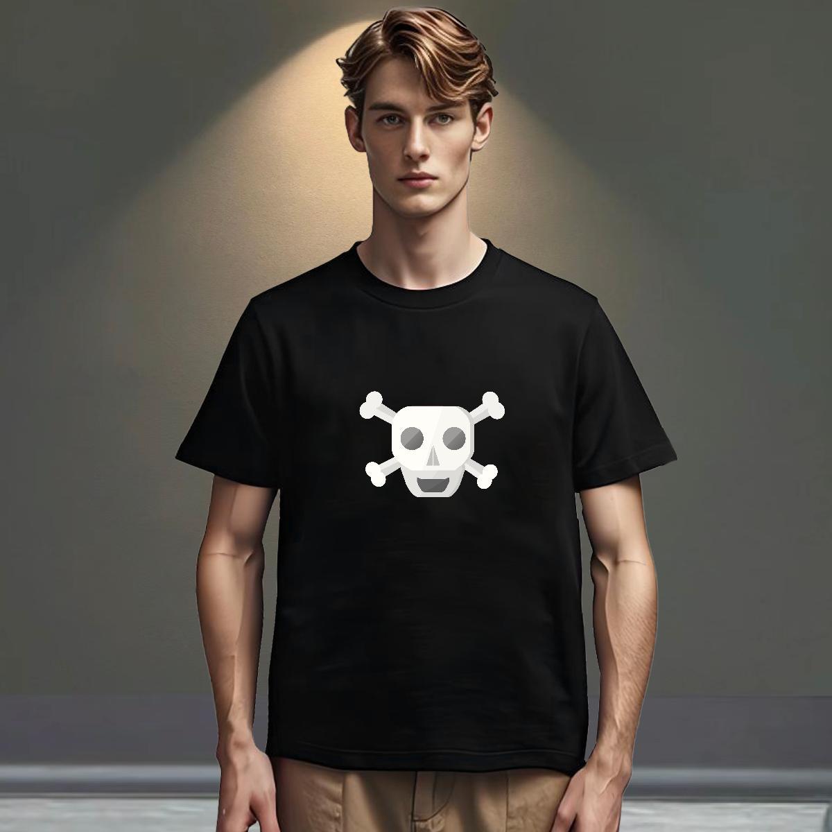 Cool Design T-Shirts for Men 230g 100% Cotton skull High Street Hip Hop White Plus Size Breathable Crew Neck Men Tops Tees Fashion Designer Clothings