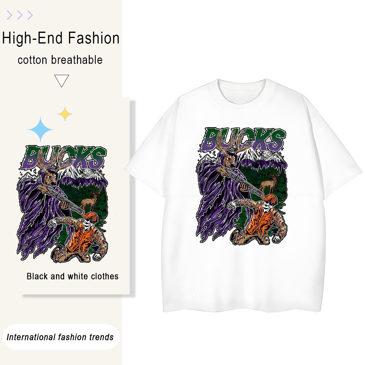 Classic T-Shirts for Men 100% Cotton 230g skull Street Graphic Breathable Short Sleeve Men Tshirts Custom Tops Shirt