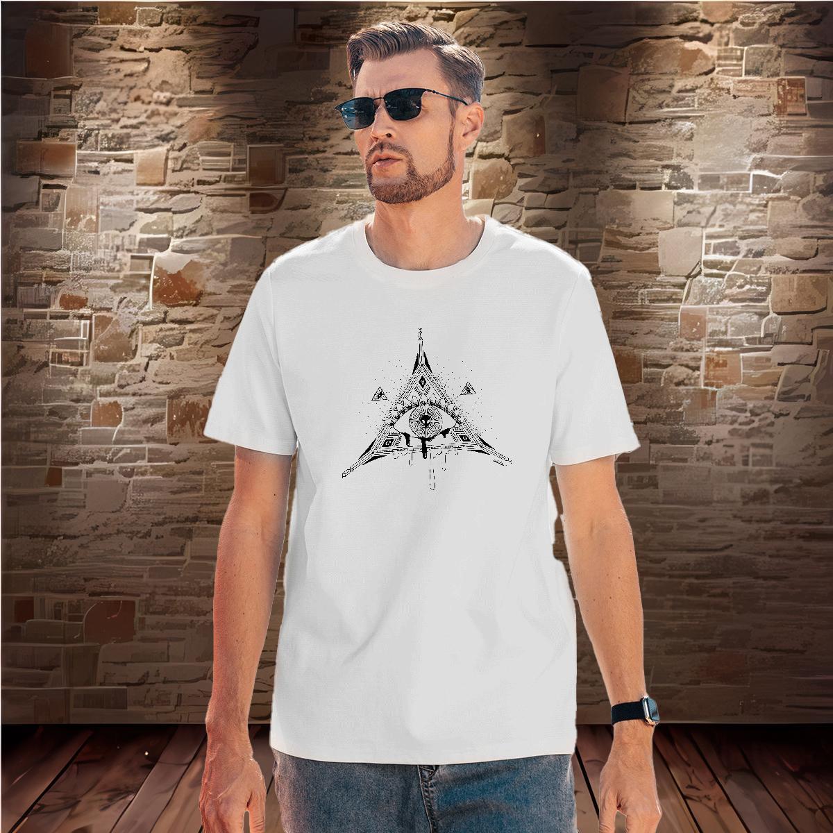 Free Shipping T Shirt For Man 230g Cotton eye of the devil Hip Hop Skull Breathable Men Clothes T-Shirt Wholesale Tees Shirts