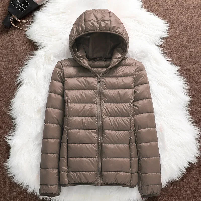 15 Colors Women Puffer Jackets Plus Size 5XL 6XL 7XL Spring Autumn Hooded Female Ultra Lightweight Packable Down Coats 240823