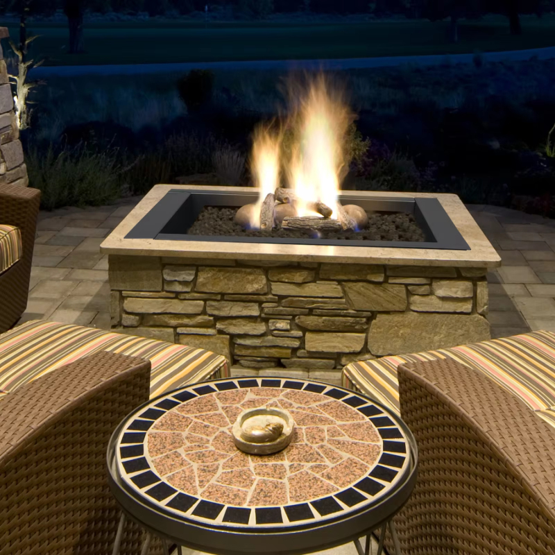Fire Pit Inch 36 Ring Heavy-Duty Steel With Tongs Easy To Assemble Durable Sturdy Heating Barbecue Yard Outdoors