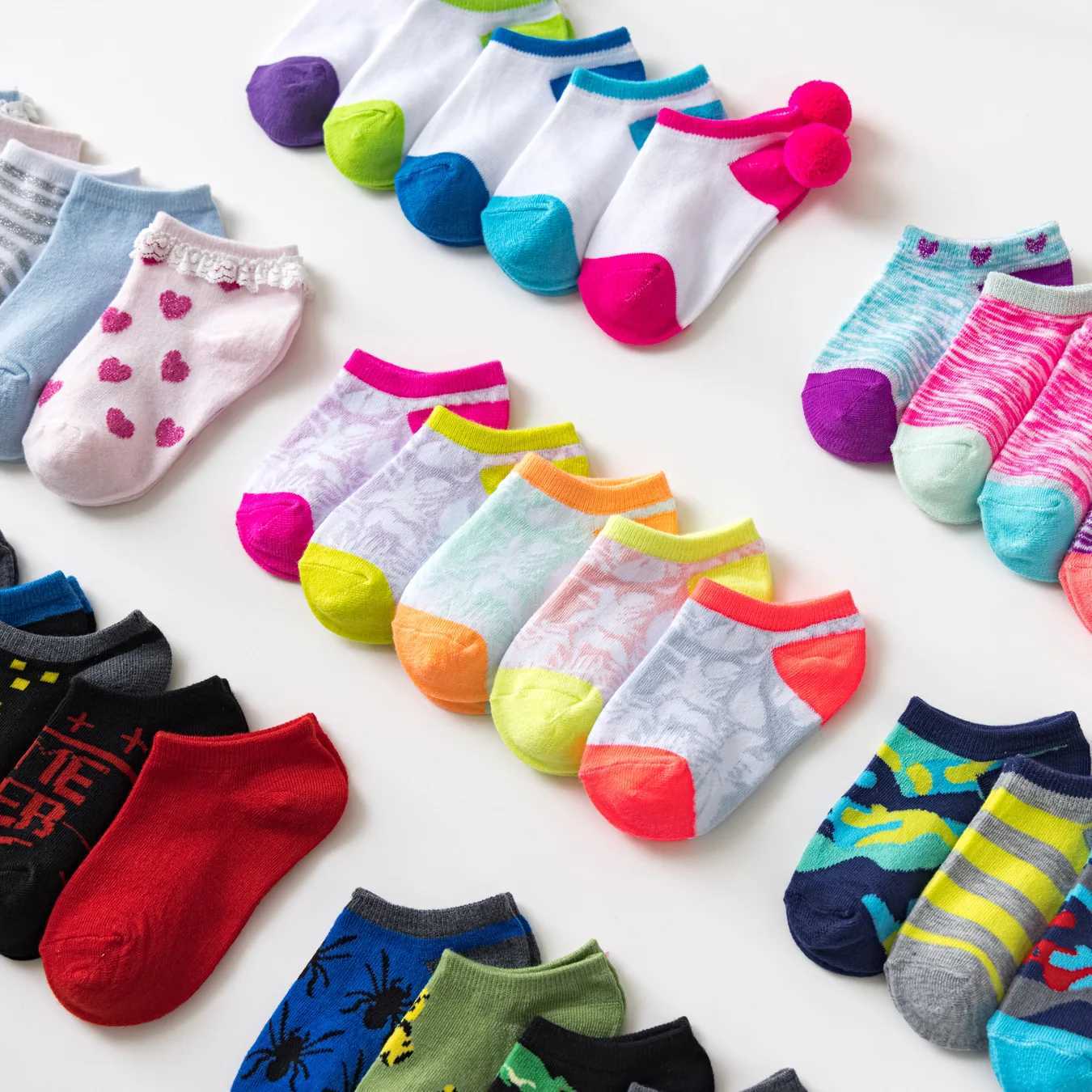 5 Pairs/lot 3-9 Years Children Socks Summer Breathable Thin Section Kids Short Socks Boys Girls Outside Sport Socks Boat Socks CL240824