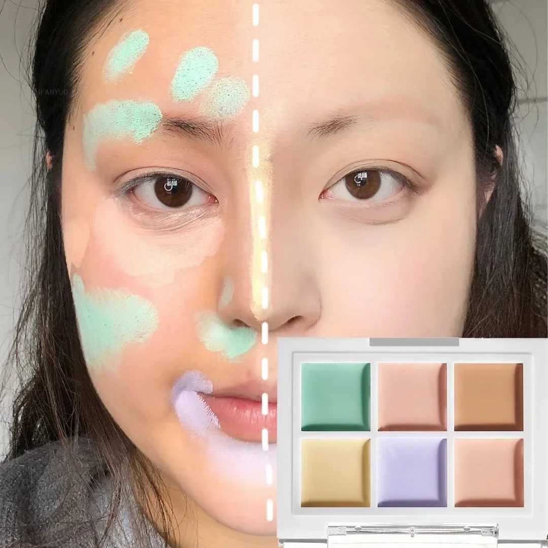6Color Concealer Palette Correct Skin Tone Cream Cover Acne Dark Circle 9Color Corrector Matte Brighten Contouring Facial Makeup XJ250618