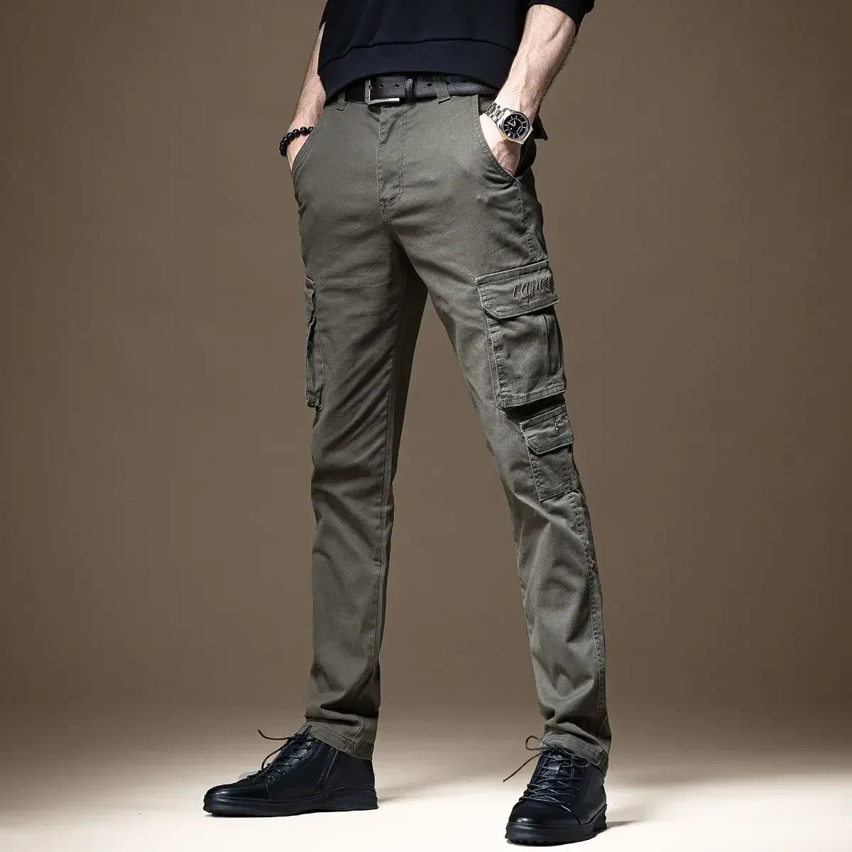 Motorcycle mens Trouser autumn cargo pants black work clothes ultrathin clothing highquality luggage est casual expression Y2k 240823