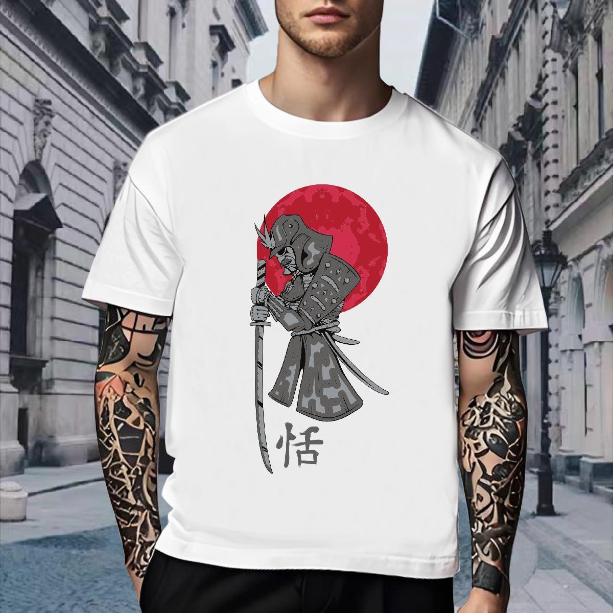 Loose Fit T-Shirts 230g Pure Cotton portrait Casual Daily Wear DIY Breathable Short Sleeve Men Tees 2024 DIY Clothings