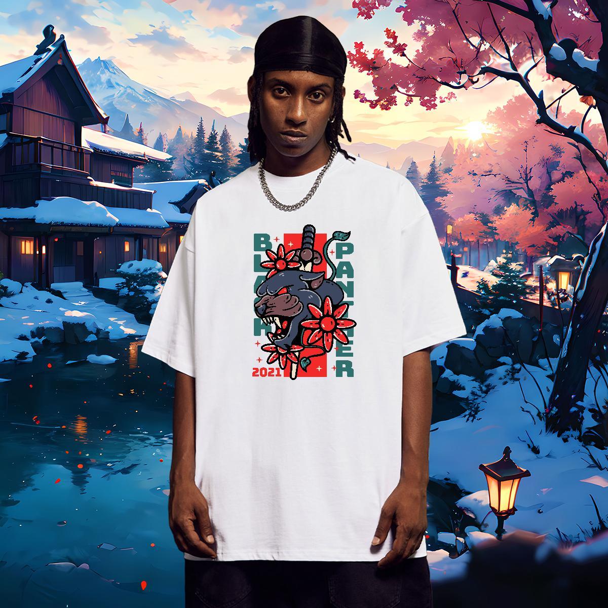 TOP Quality T Shirts Men 230g 100% Cotton skull High Street Hip Hop Custom Cartoon O Neck Short Sleeves Mens Tshirts Customized Tees Shirts