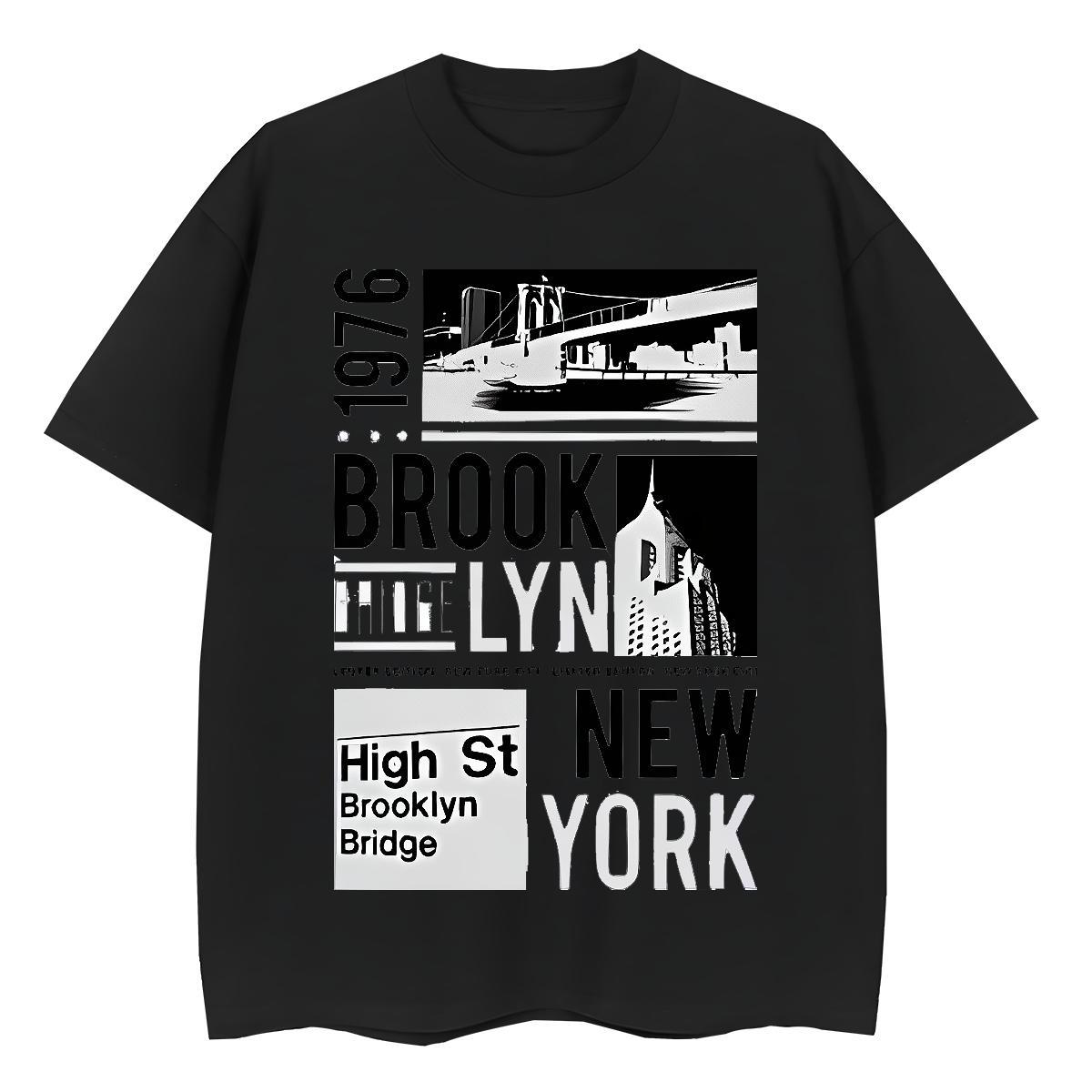 Popular Couples T Shirts 100% Cotton 230g New York Daily Outfit Women T Shirts Breathable Plus Size Cartoon Top Tees