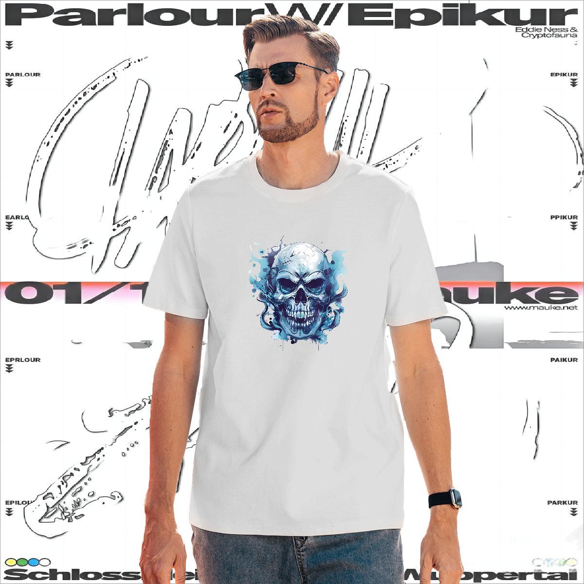 Free Shipping Men T Shirts 100% Cotton 230g skull Casual Beach Customized Print Pure Cotton Men Clothes T-Shirt DIY Tops Shirt
