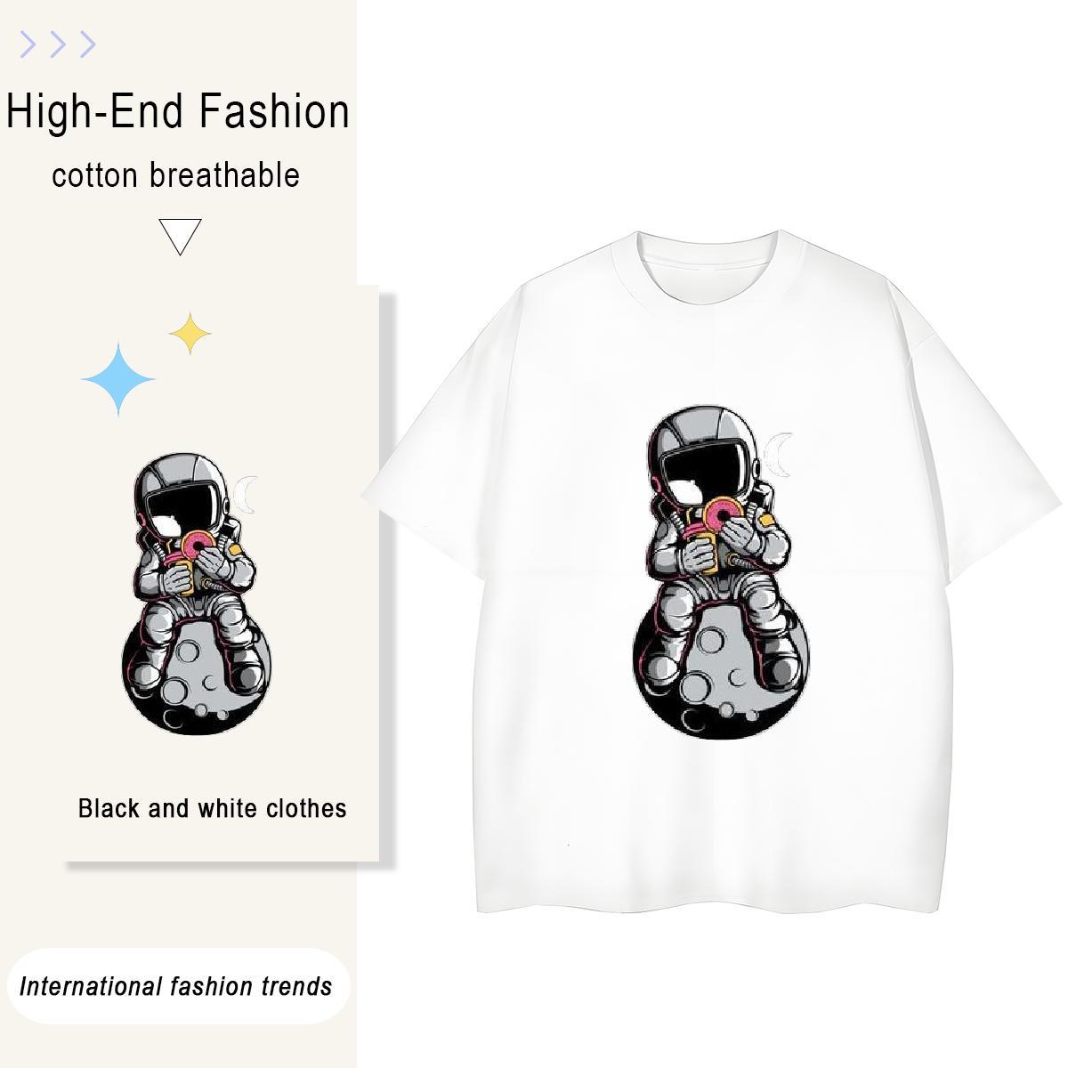 Comfortable Unisex Tshirts 230g Pure Cotton universe Hip Hop T shirt Breathable Short Sleeve DIY Anime Printed Clothes Shirt