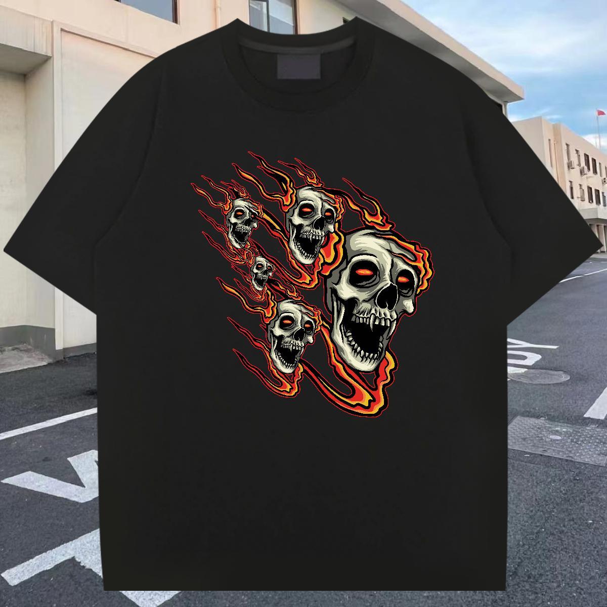 Designer T Shirt For Man 100% Cotton 230g skull Sport Plus Size Custom O Neck Short Sleeves Couples T Shirts New Tshirts