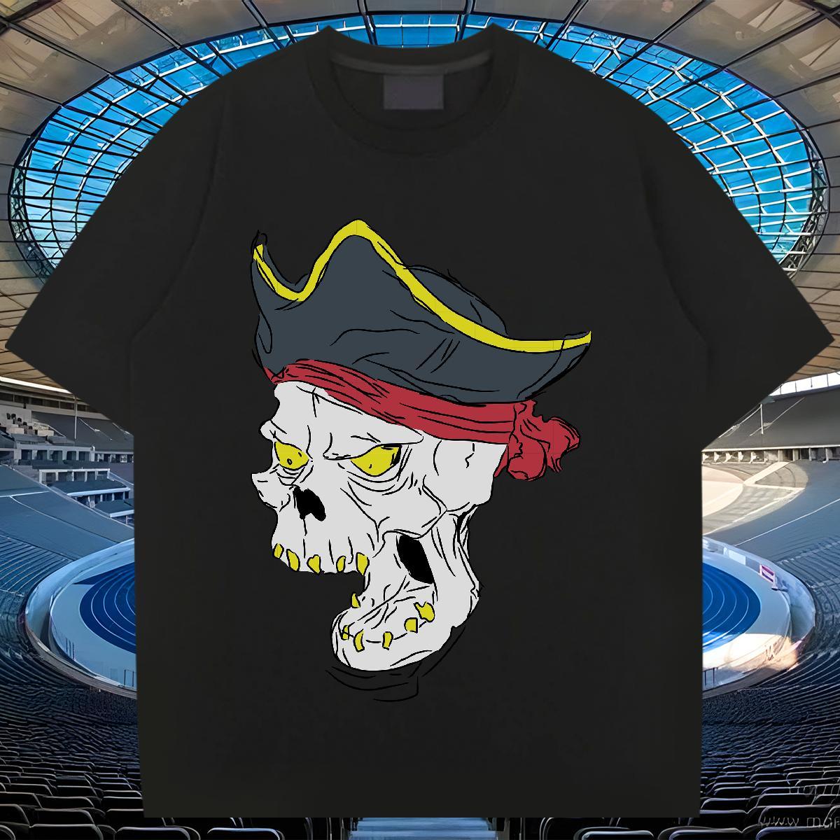 Cool Design Man T Shirts 230g 100% Cotton skull Beach Plus Size Cartoon Breathable Short Sleeve Mens Tshirts Stylist Tees Shirts