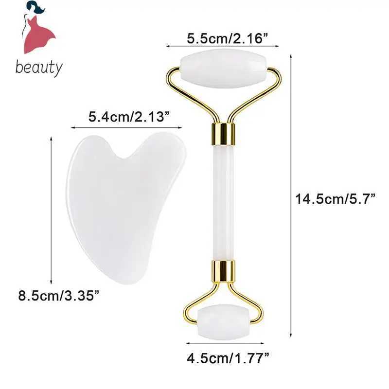 Facial Gua Sha Massage Roller Scraping Board Set Double-Headed Resin Facial Massager Lifting Body Thinning Neck Slimming Lifting CL240824