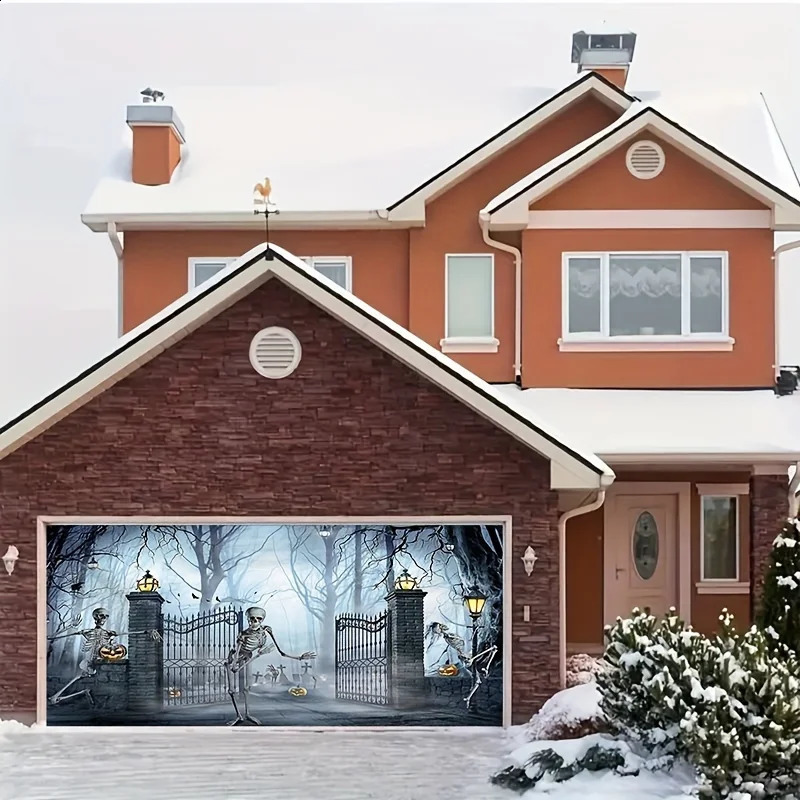 Halloween Horror Garage door banners large outdoor decorations party backgrounds and holiday celebration 240823