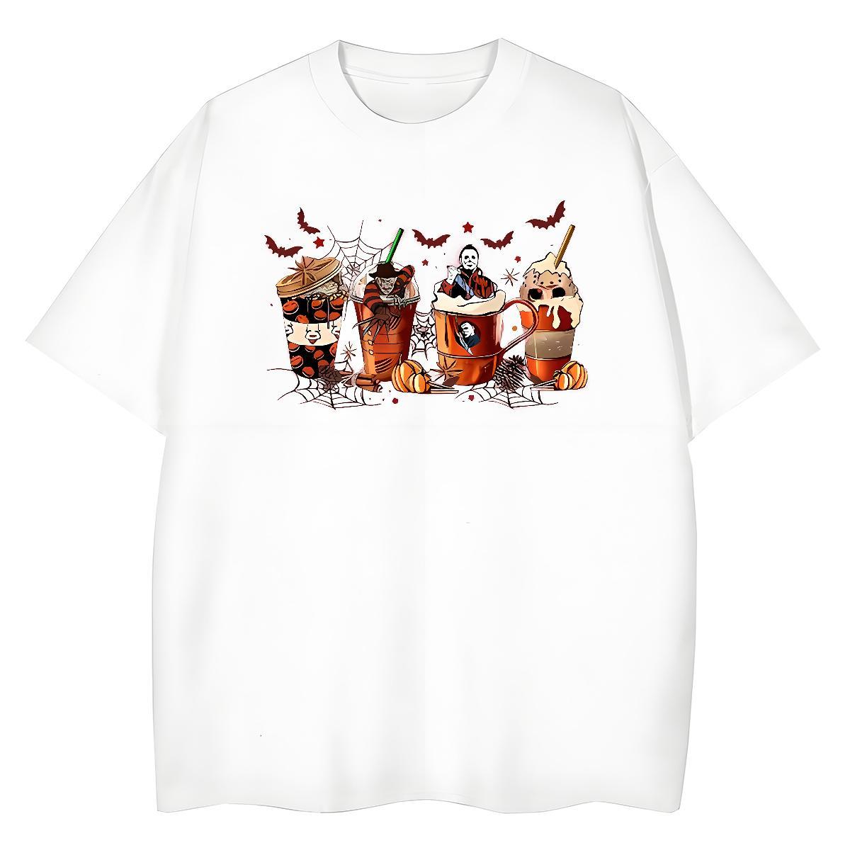 Classic Men Clothes T-Shirt halloween Street Casual 100% Cotton 230g Tops Shirt O-Neck Short Sleeve High Quality Mens T Shirts DIY Logo Oversized