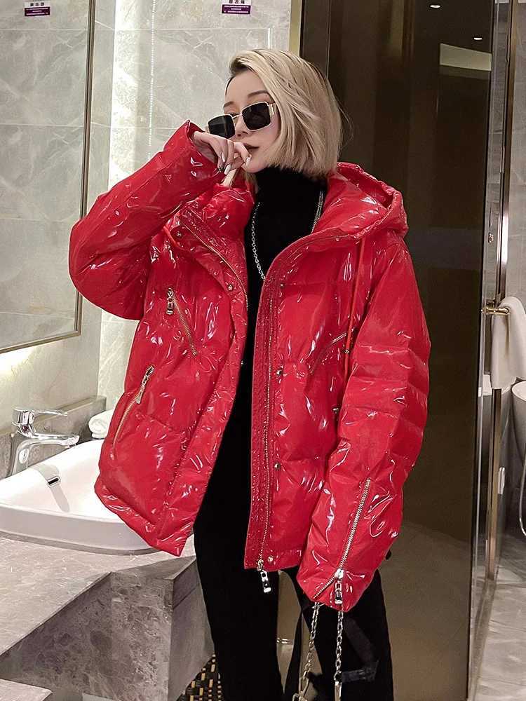 Women's Down Parkas Puffer Stand Collar Feather Coat 90% White Duck Parkas Ultra Light Down Jacket Women Winter Solid Color Outerwear Y240824P28P