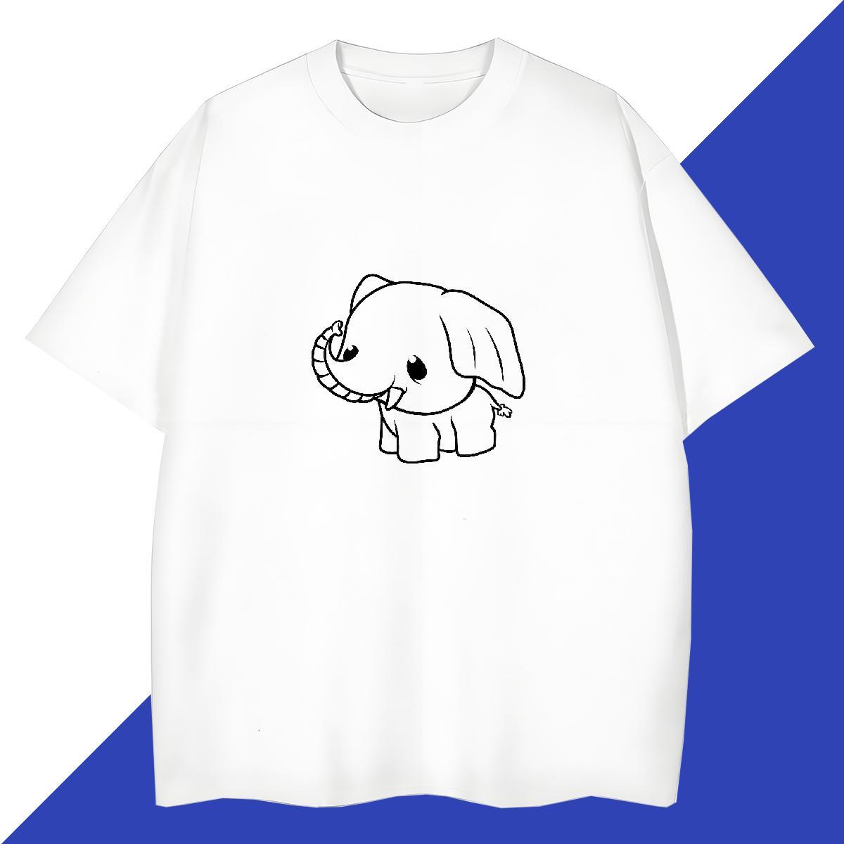 Brand Men Clothes T-Shirt Elephant High Street Hip Hop 100% Cotton 230g Top Tees Breathable Soft Comfortable T shirt Customized