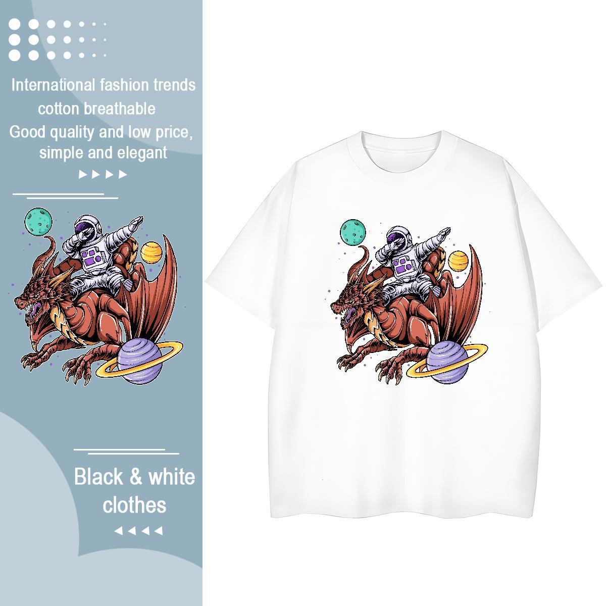 Designer Unisex Tshirts 230g 100% Cotton cosmonaut Summer Casual T-Shirts for Women Short sleeve Soft Graphic Tees Shirts