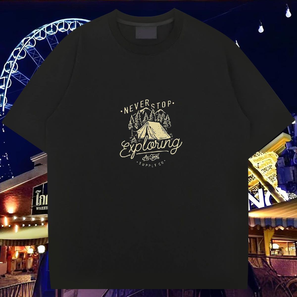 Classic T-Shirts for Men 230g Cotton beach Spring Summer Custom Anime O Neck Short Sleeves Men Clothes T-Shirt Free Shipping Clothings